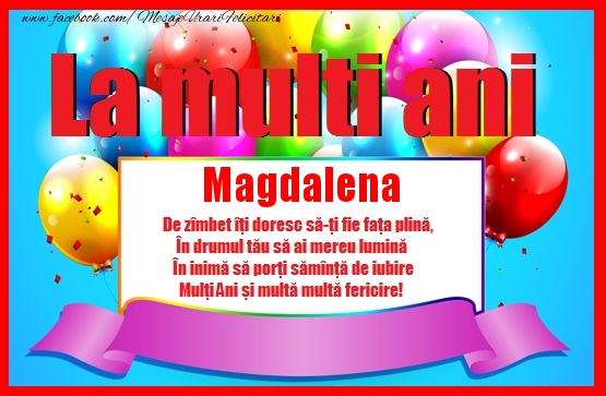 Felicitari de zi de nastere - La multi ani Magdalena