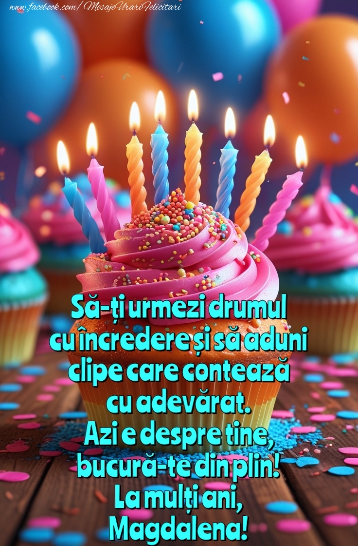 Felicitari de zi de nastere -  Felicitare cupcake cu lumanari