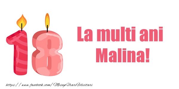 Felicitari de zi de nastere -  La multi ani Malina! 18 ani