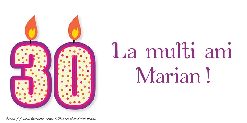 Felicitari de zi de nastere - Lumanari | La multi ani Marian! 30 de ani