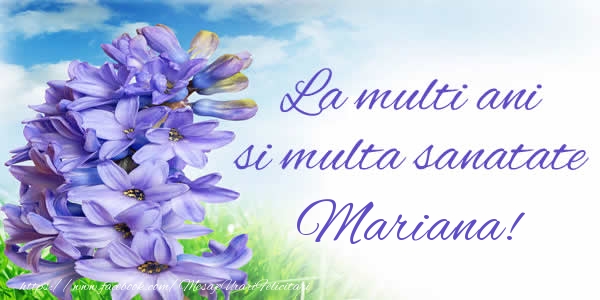Felicitari de zi de nastere - Flori | La multi ani si multa sanatate Mariana!