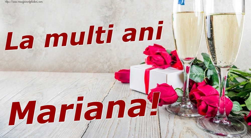 Felicitari de zi de nastere - Sampanie & Trandafiri | La multi ani Mariana!