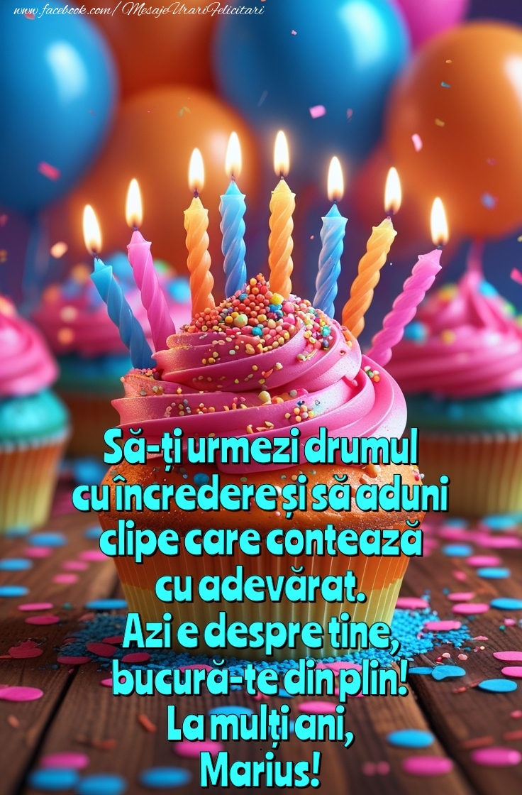 poze cu la multi ani marius Felicitare cupcake cu lumanari