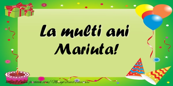 Felicitari de zi de nastere - Baloane & Confetti | La multi ani Mariuta!