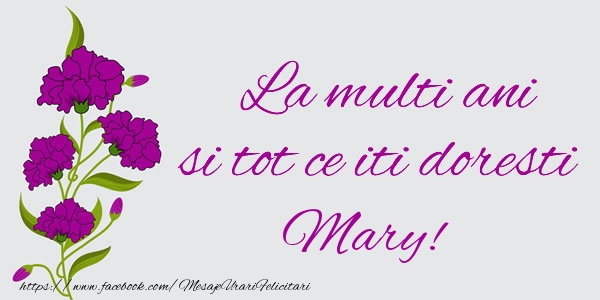 Felicitari de zi de nastere - La multi ani si tot ce iti doresti Mary!