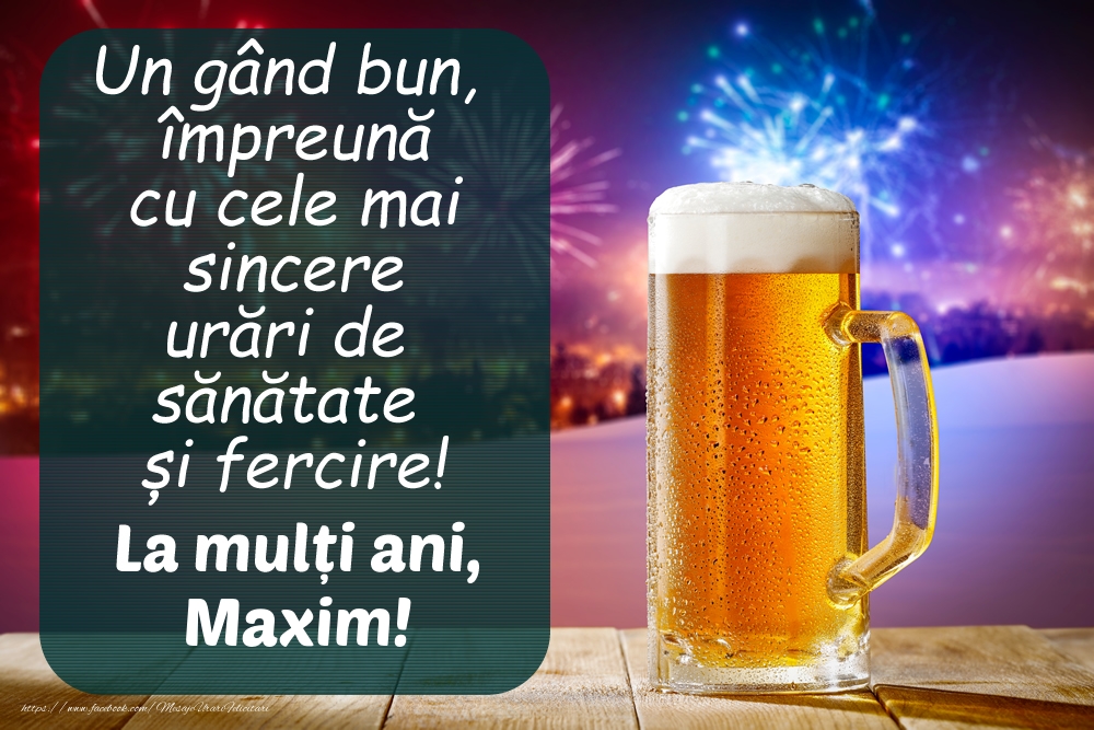 Felicitari de zi de nastere - Imagine cu halbă de bere și artificii