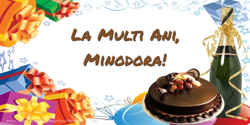Felicitari de zi de nastere - Tort & Sampanie | La multi ani, Minodora!