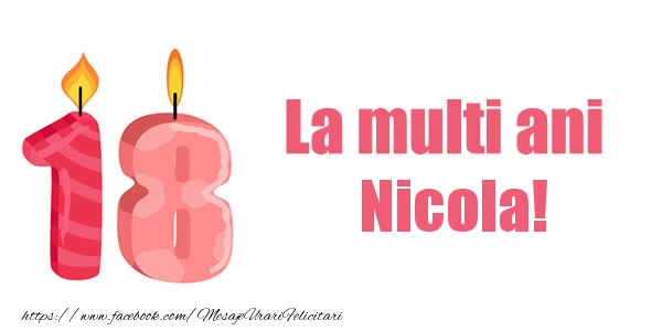 Felicitari de zi de nastere -  La multi ani Nicola! 18 ani