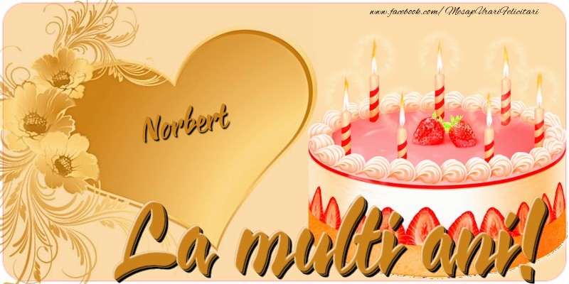 Felicitari de zi de nastere - Tort | La multi ani, Norbert