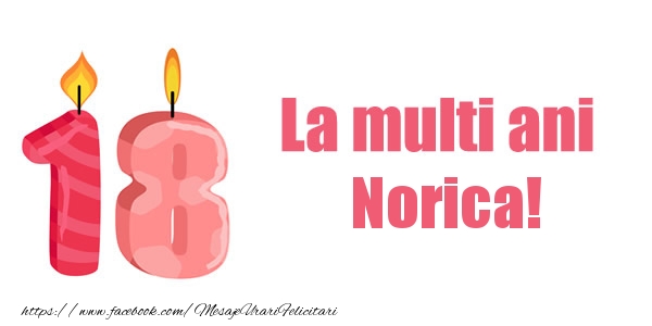 Felicitari de zi de nastere -  La multi ani Norica! 18 ani