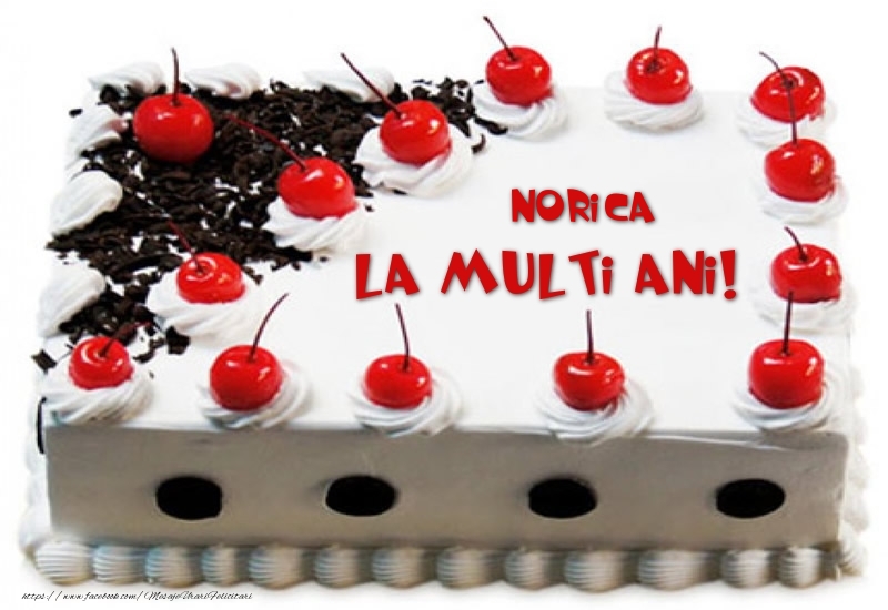 Felicitari de zi de nastere -  Norica La multi ani! - Tort cu capsuni