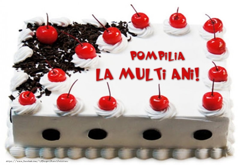 Felicitari de zi de nastere -  Pompilia La multi ani! - Tort cu capsuni