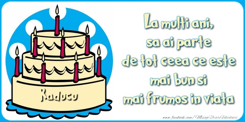 Felicitari de zi de nastere - Tort | La multi ani, sa ai parte de tot ceea ce este mai bun si mai frumos in viata, Raducu