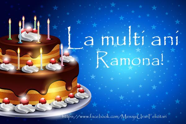 Felicitari de zi de nastere - Tort | La multi ani Ramona!