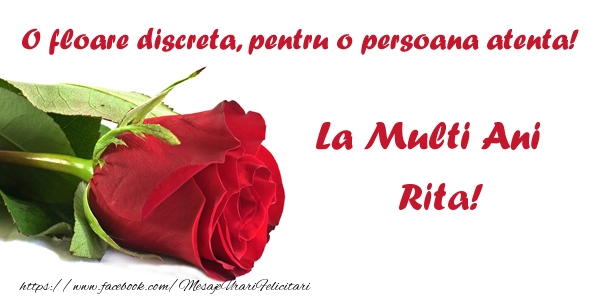 Felicitari de zi de nastere - Flori & Trandafiri | O floare discreta, pentru o persoana atenta! La multi ani Rita!