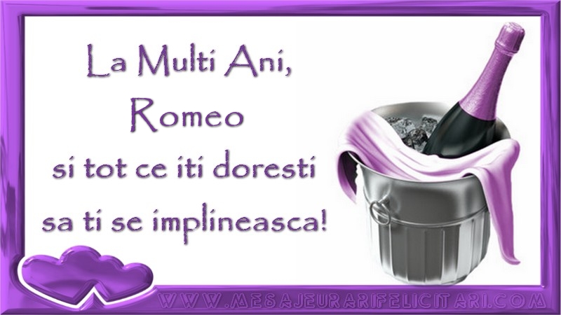  Felicitari de zi de nastere - Sampanie | La Multi Ani, Romeo si tot ce iti doresti sa ti se implineasca!