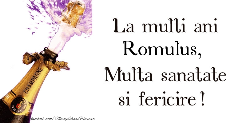 Felicitari de zi de nastere - Sampanie | La multi ani Romulus! Multa sanatate si fericire!