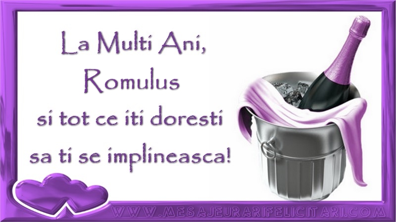 Felicitari de zi de nastere - Sampanie | La Multi Ani, Romulus si tot ce iti doresti sa ti se implineasca!