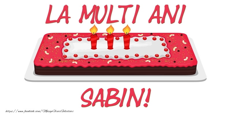 Felicitari de zi de nastere -  Tort La multi ani Sabin!