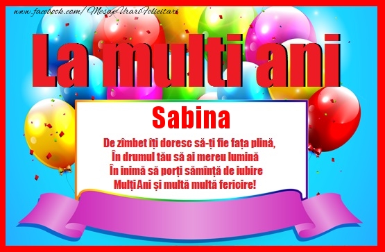  Felicitari de zi de nastere - Baloane | La multi ani Sabina