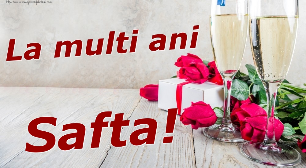 Felicitari de zi de nastere - Sampanie & Trandafiri | La multi ani Safta!