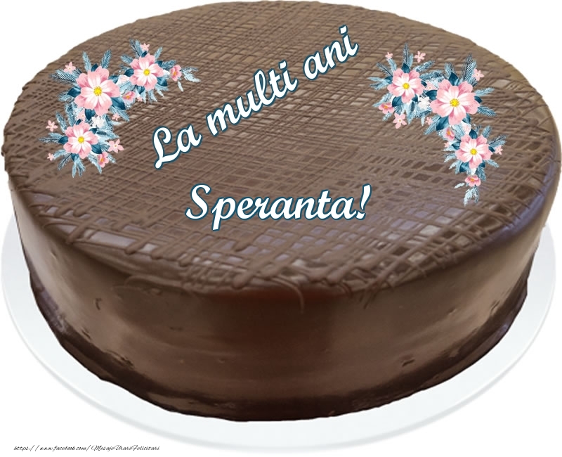 Felicitari de zi de nastere -  La multi ani Speranta! - Tort de ciocolata