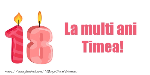 Felicitari de zi de nastere -  La multi ani Timea! 18 ani