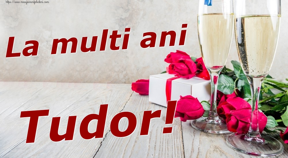 Felicitari de zi de nastere - Sampanie & Trandafiri | La multi ani Tudor!