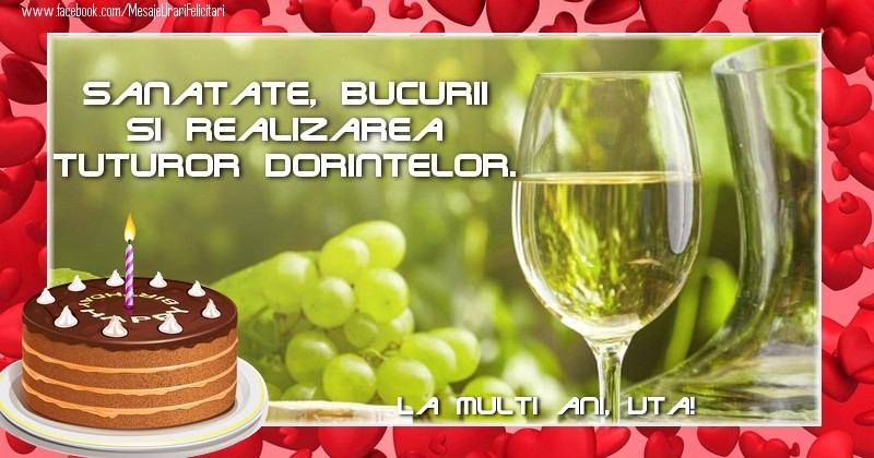 Felicitari de zi de nastere - Tort & 1 Poza & Ramă Foto | La multi ani, Uta!