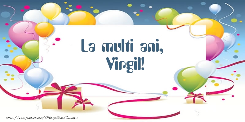 Felicitari de zi de nastere - Baloane | La multi ani, Virgil!
