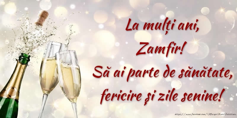 Felicitari de zi de nastere - Sampanie | La mulți ani, Zamfir! Să ai parte de sănătate, fericire și zile senine!