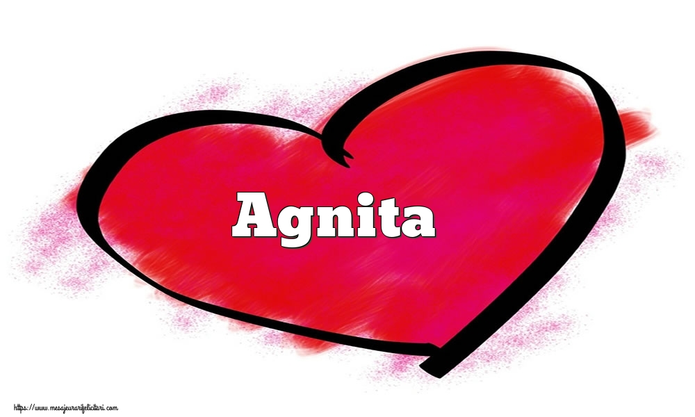 Felicitari Ziua indragostitilor - Inima cu numele Agnita