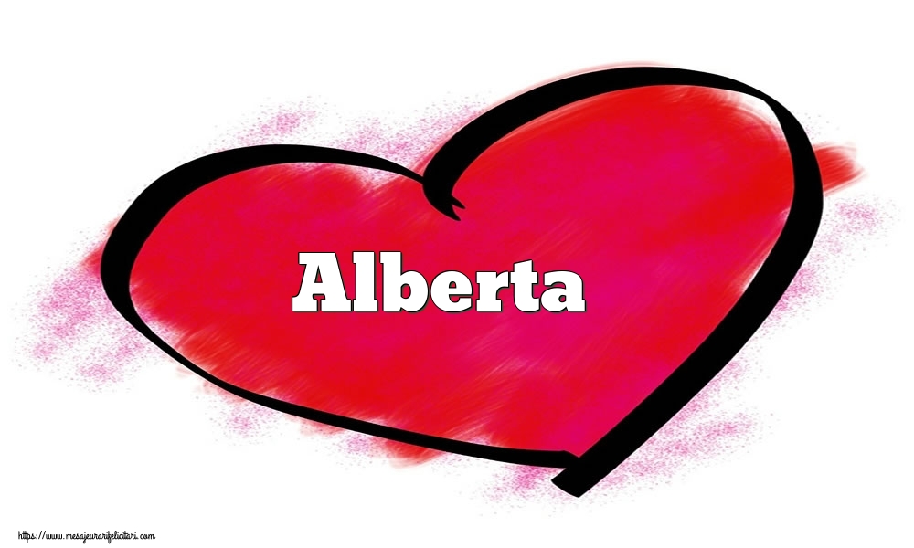 Felicitari Ziua indragostitilor - Inima cu numele Alberta