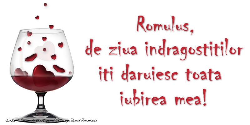 Felicitari Ziua indragostitilor - Romulus de ziua indragostitilor iti daruiesc toata iubirea mea!