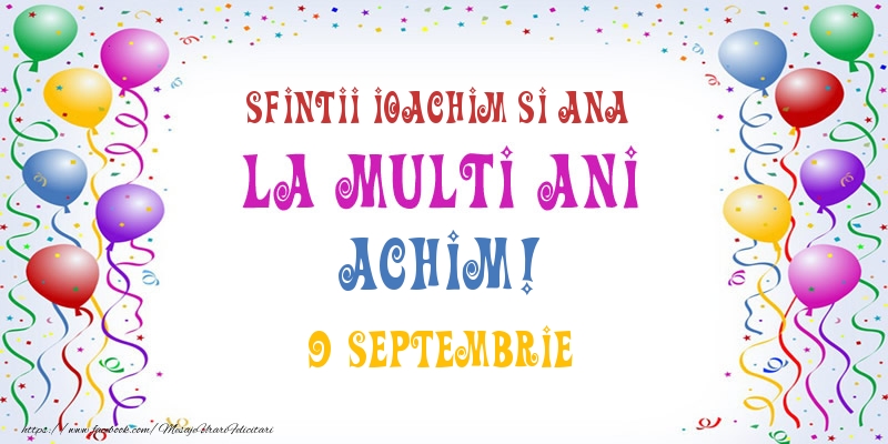 Felicitari de Ziua Numelui - Baloane | La multi ani Achim! 9 Septembrie