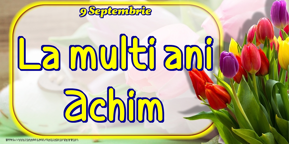Felicitari de Ziua Numelui - Lalele | 9 Septembrie -La  mulți ani Achim!