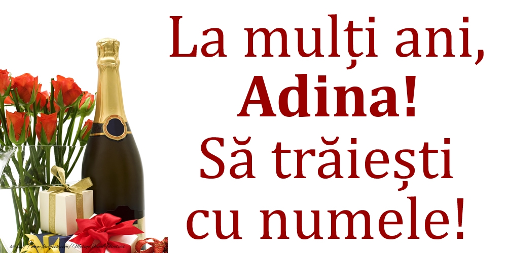 Felicitari de Ziua Numelui - Cadou & Flori & Sampanie | La mulți ani, Adina! Să trăiești cu numele!