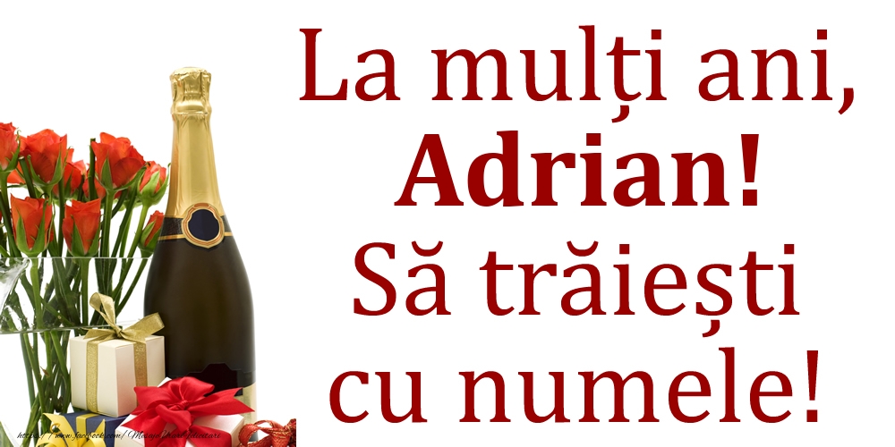 Felicitari de Ziua Numelui - Cadou & Flori & Sampanie | La mulți ani, Adrian! Să trăiești cu numele!