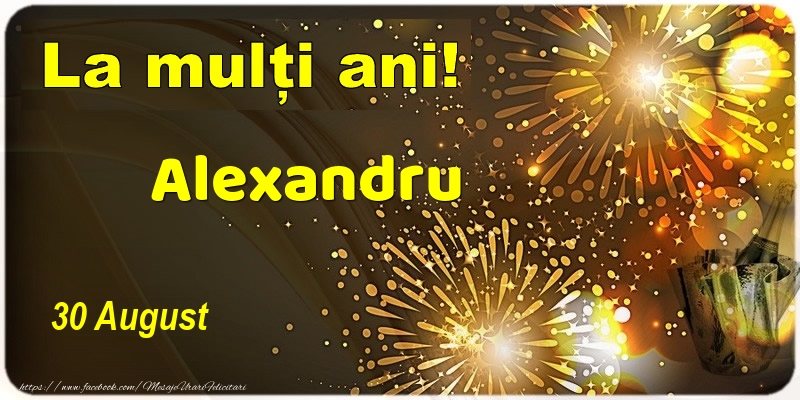 Felicitari de Ziua Numelui - Sampanie | La multi ani! Alexandru - 30 August