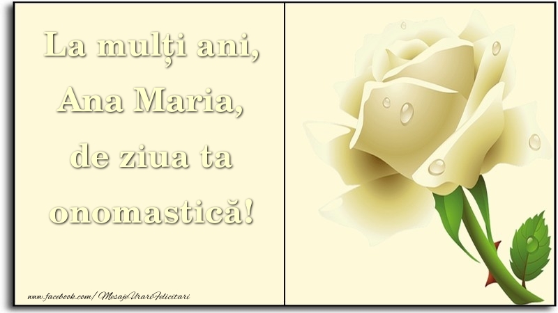 Felicitari de Ziua Numelui - La mulți ani, de ziua ta onomastică! Ana Maria