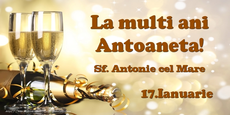 Felicitari de Ziua Numelui - Sampanie | 17.Ianuarie Sf. Antonie cel Mare La multi ani, Antoaneta!