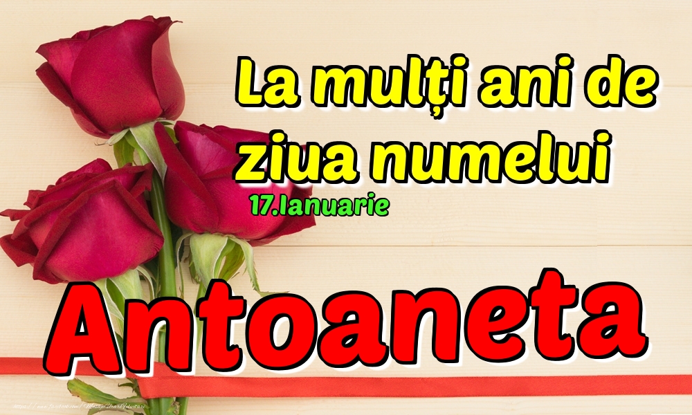Felicitari de Ziua Numelui - Trandafiri | 17.Ianuarie - La mulți ani de ziua numelui Antoaneta!