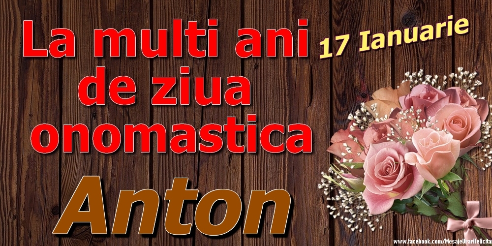 Felicitari de Ziua Numelui - 17 Ianuarie - La mulți ani de ziua onomastică Anton