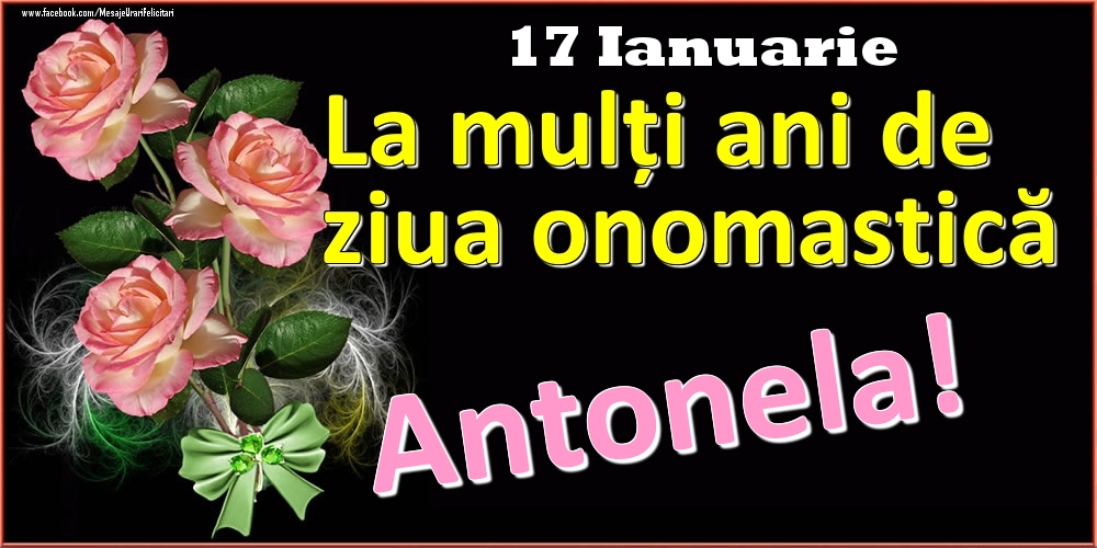  Felicitari de Ziua Numelui - Trandafiri | La mulți ani de ziua onomastică Antonela! - 17 Ianuarie