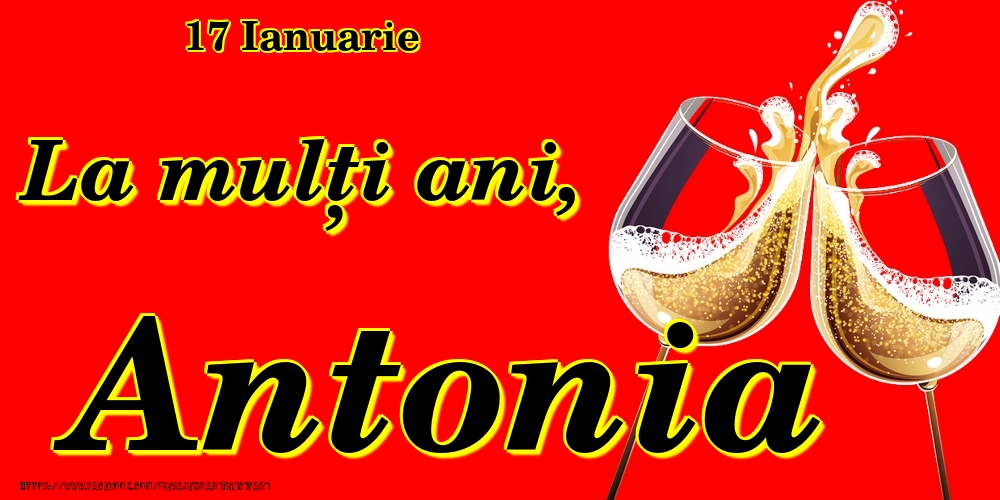 Felicitari de Ziua Numelui - Sampanie | 17 Ianuarie -La  mulți ani Antonia!