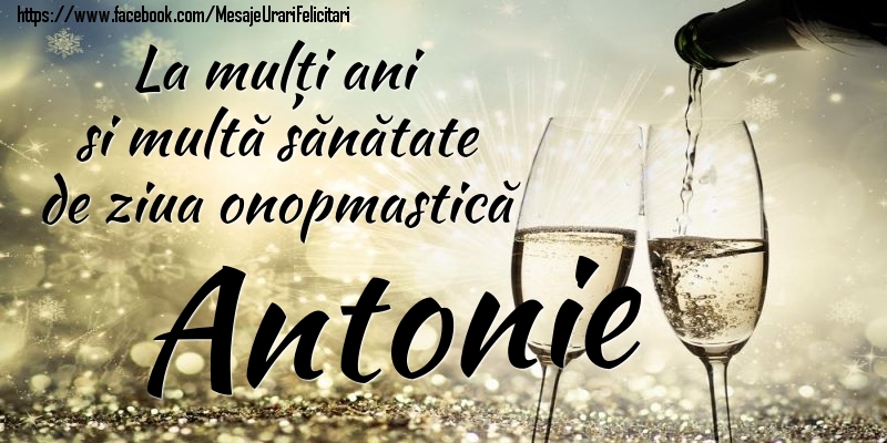 Felicitari de Ziua Numelui - Sampanie | La mulți ani si multă sănătate de ziua onopmastică Antonie