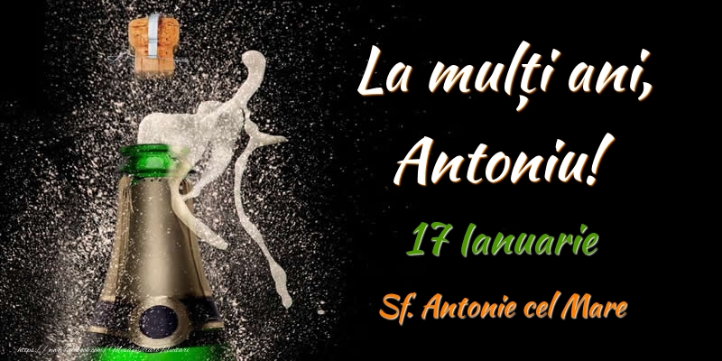 Felicitari de Ziua Numelui - Sampanie | La multi ani, Antoniu! 17 Ianuarie Sf. Antonie cel Mare