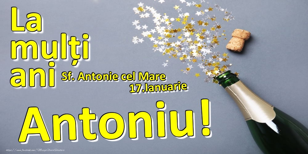 Felicitari de Ziua Numelui - 17.Ianuarie - La mulți ani Antoniu!  - Sf. Antonie cel Mare