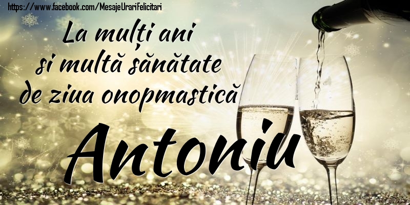 Felicitari de Ziua Numelui - Sampanie | La mulți ani si multă sănătate de ziua onopmastică Antoniu