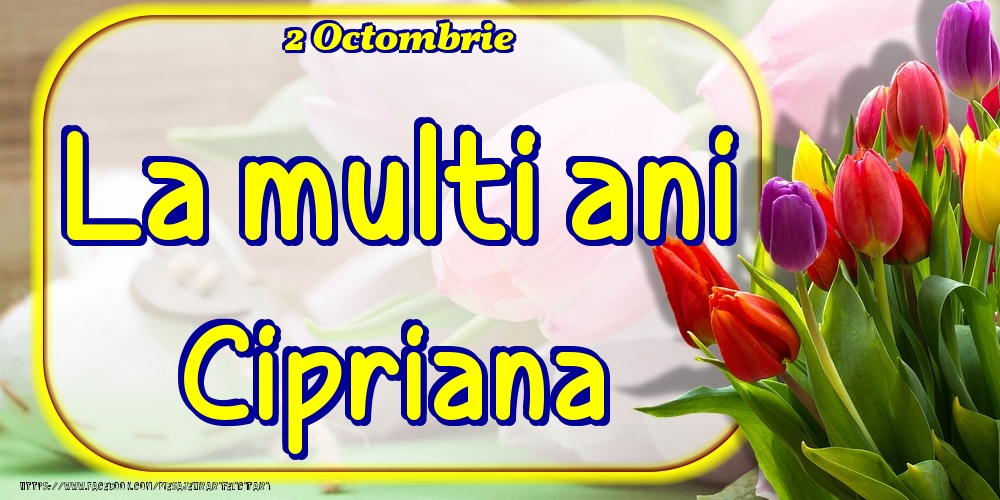 Felicitari de Ziua Numelui - 2 Octombrie -La  mulți ani Cipriana!